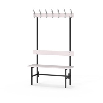 Novis Elite enkel omklädningsbänk 100 cm svart stativ