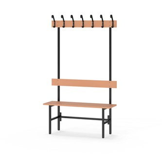 Novis Elite enkel omklädningsbänk 100 cm svart stativ