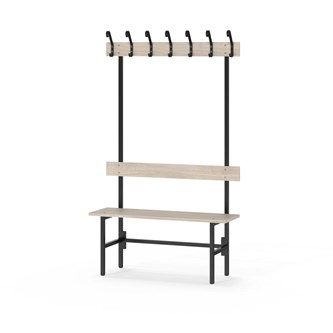 Novis Elite enkel omklädningsbänk 100 cm svart stativ
