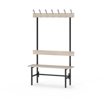 Novis Elite enkel omklädningsbänk 100 cm svart stativ