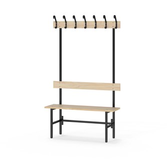 Novis Elite enkel omklädningsbänk 100 cm svart stativ