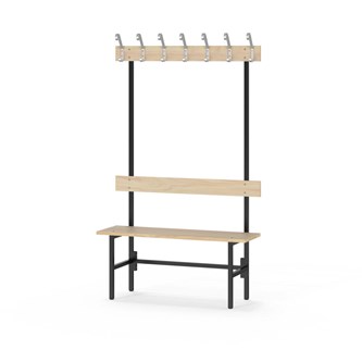 Novis Elite enkel omklädningsbänk 100 cm svart stativ