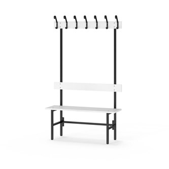 Novis Elite enkel omklädningsbänk 100 cm svart stativ