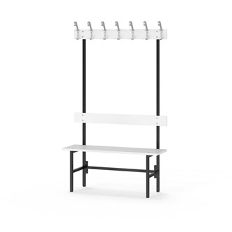 Novis Elite enkel omklädningsbänk 100 cm svart stativ