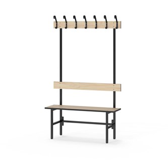 Novis Compact enkel omklädningsbänk 100 cm svart stativ
