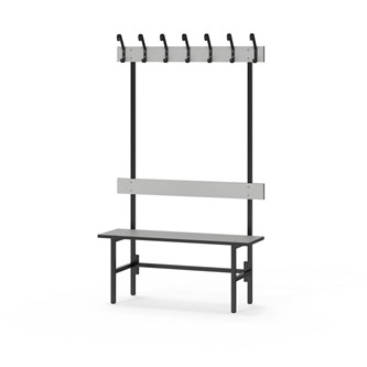 Novis Compact enkel omklädningsbänk 100 cm svart stativ