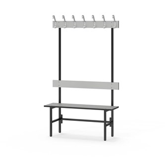 Novis Compact enkel omklädningsbänk 100 cm svart stativ