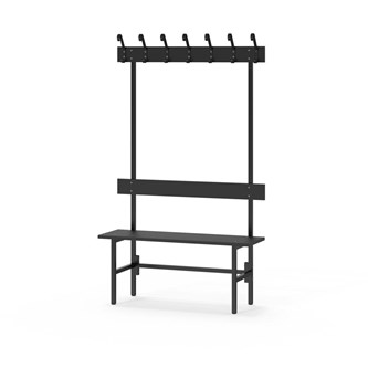 Novis Compact enkel omklädningsbänk 100 cm svart stativ