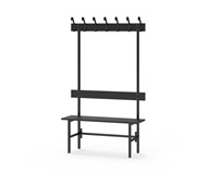 Novis Compact enkel omklädningsbänk 100 cm svart stativ