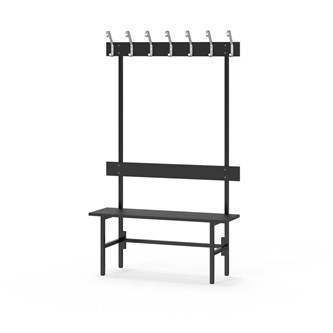 Novis Compact enkel omklädningsbänk 100 cm svart stativ