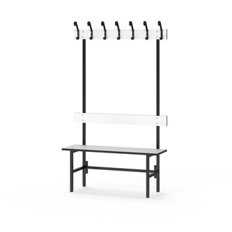 Novis Compact enkel omklädningsbänk 100 cm svart stativ