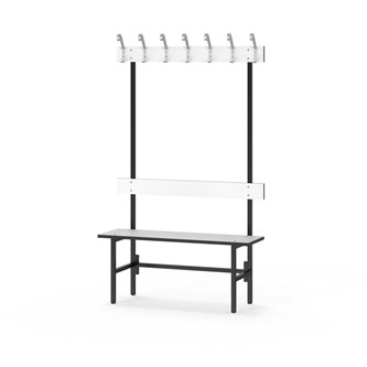 Novis Compact enkel omklädningsbänk 100 cm svart stativ
