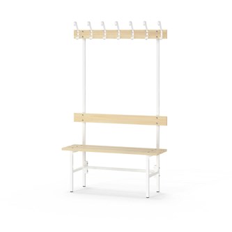 Novis Basic enkel omklädningsbänk 100 cm vitt stativ
