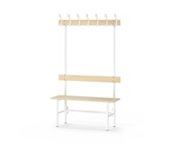Novis Basic enkel omklädningsbänk 100 cm vitt stativ