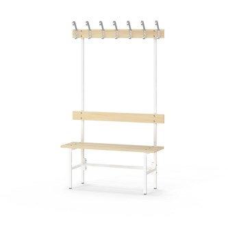 Novis Basic enkel omklädningsbänk 100 cm vitt stativ