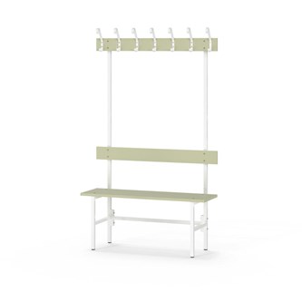 Novis Elite enkel omklädningsbänk 100 cm vitt stativ