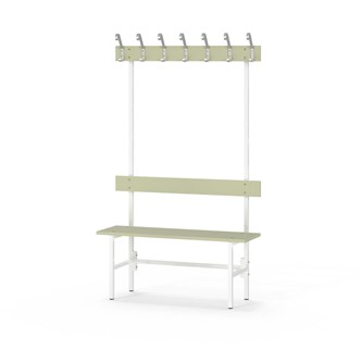 Novis Elite enkel omklädningsbänk 100 cm vitt stativ