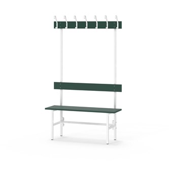 Novis Elite enkel omklädningsbänk 100 cm vitt stativ