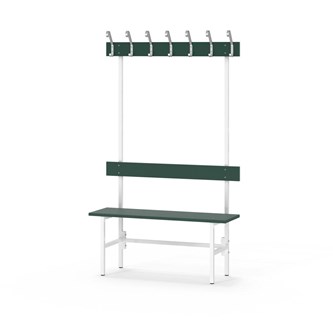 Novis Elite enkel omklädningsbänk 100 cm vitt stativ