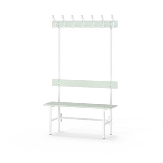 Novis Elite enkel omklädningsbänk 100 cm vitt stativ