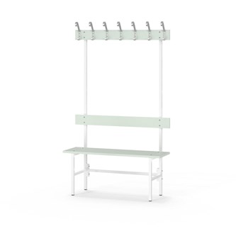 Novis Elite enkel omklädningsbänk 100 cm vitt stativ