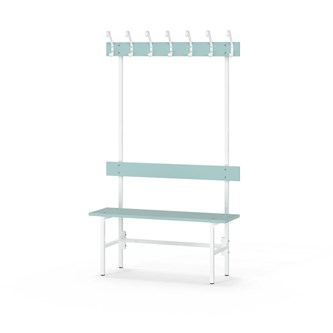 Novis Elite enkel omklädningsbänk 100 cm vitt stativ