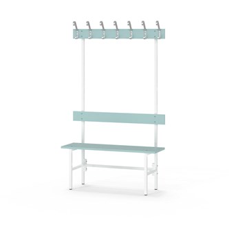 Novis Elite enkel omklädningsbänk 100 cm vitt stativ