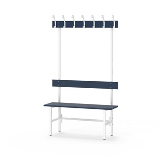 Novis Elite enkel omklädningsbänk 100 cm vitt stativ