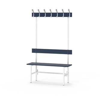 Novis Elite enkel omklädningsbänk 100 cm vitt stativ