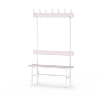 Novis Elite enkel omklädningsbänk 100 cm vitt stativ