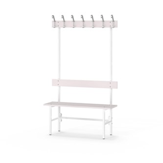 Novis Elite enkel omklädningsbänk 100 cm vitt stativ