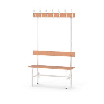 Novis Elite enkel omklädningsbänk 100 cm vitt stativ