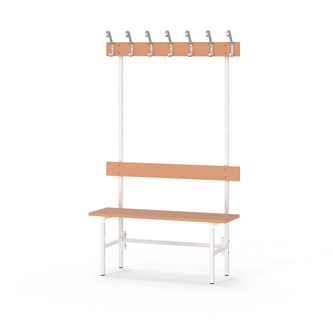 Novis Elite enkel omklädningsbänk 100 cm vitt stativ