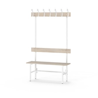 Novis Elite enkel omklädningsbänk 100 cm vitt stativ