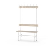 Novis Elite enkel omklädningsbänk 100 cm vitt stativ