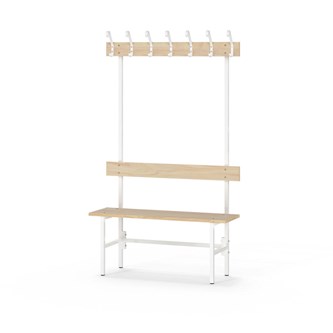 Novis Elite enkel omklädningsbänk 100 cm vitt stativ
