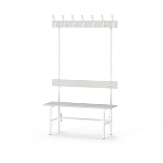 Novis Elite enkel omklädningsbänk 100 cm vitt stativ