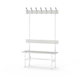 Novis Elite enkel omklädningsbänk 100 cm vitt stativ