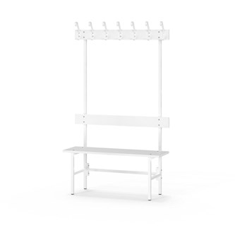 Novis Elite enkel omklädningsbänk 100 cm vitt stativ