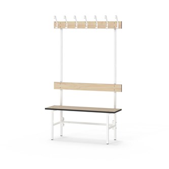 Novis Compact enkel omklädningsbänk 100 cm vitt stativ