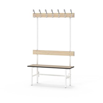 Novis Compact enkel omklädningsbänk 100 cm vitt stativ