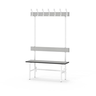 Novis Compact enkel omklädningsbänk 100 cm vitt stativ