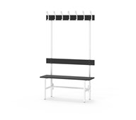 Novis Compact enkel omklädningsbänk 100 cm vitt stativ