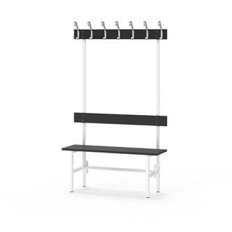Novis Compact enkel omklädningsbänk 100 cm vitt stativ