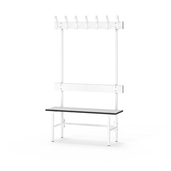 Novis Compact enkel omklädningsbänk 100 cm vitt stativ
