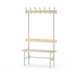 Novis Basic enkel omklädningsbänk 100 cm ljusgrå stativ