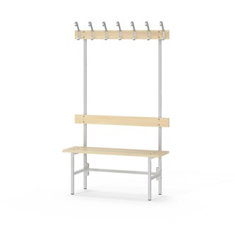 Novis Basic enkel omklädningsbänk 100 cm ljusgrå stativ