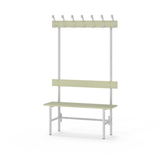 Novis Elite enkel omklädningsbänk 100 cm ljusgrå stativ