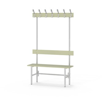Novis Elite enkel omklädningsbänk 100 cm ljusgrå stativ