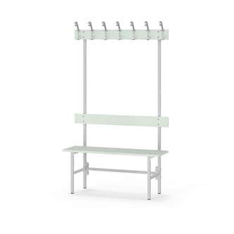 Novis Elite enkel omklädningsbänk 100 cm ljusgrå stativ